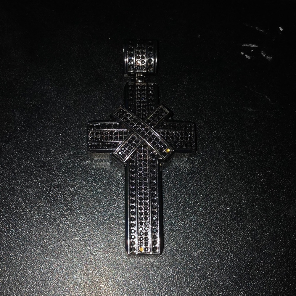 Black Sparkling EX Cross Pendant